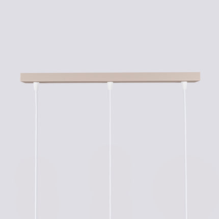Suspension Oslo 3 Cylindres en Ligne en Aluminium Cannelé Taupe, détail de la fixation