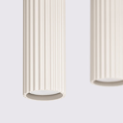 Suspension Oslo 4 cylindres en ligne beige, vue de détail