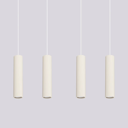 Suspension Oslo 4 cylindres en ligne beige, détail des cannelures
