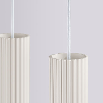Suspension Oslo 4 cylindres en ligne beige, détail de la fixation