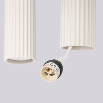 Suspension Oslo 4 cylindres en ligne beige, mécanisme et platine de montage