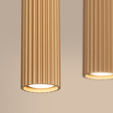 Suspension Oslo 4 cylindres en ligne or, packshot de trois quarts