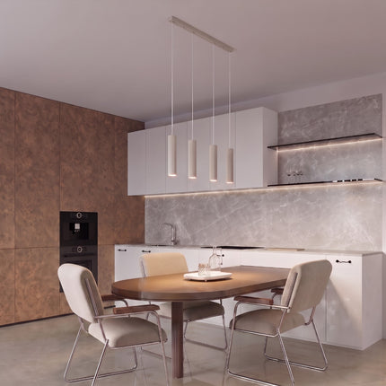Suspension Oslo 4 cylindres en ligne taupe au-dessus d'un plan de travail