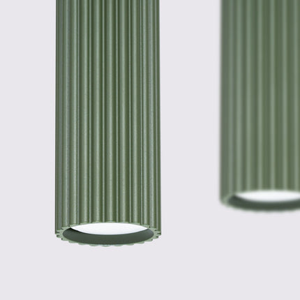 Suspension Oslo 4 cylindres en ligne vert olive, vue de détail