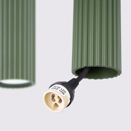 Suspension Oslo 4 cylindres en ligne vert olive, mécanisme et platine de montage