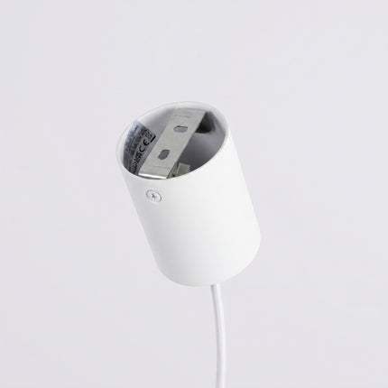 Suspension Oslo Poutre 4 Cylindres 122 cm en Aluminium Cannelé Blanche, détail de la fixation