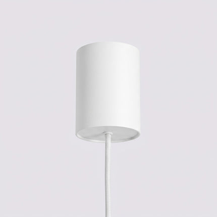 Suspension Oslo Poutre 4 Cylindres 122 cm en Aluminium Cannelé Blanche, mécanisme de montage