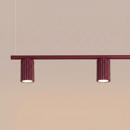 Suspension Oslo poutre 4 cylindres 122 cm bordeaux, vue de détail