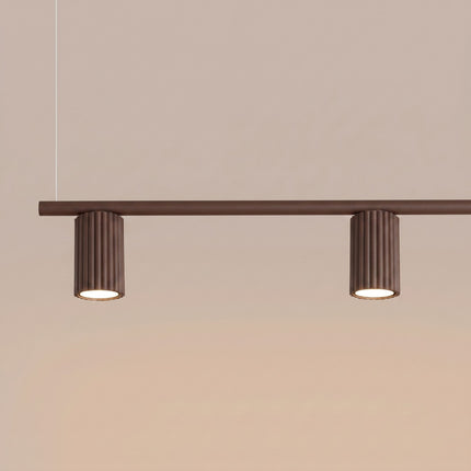 Suspension Oslo poutre 4 cylindres 122 cm brun chocolat, vue de détail