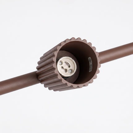 Suspension Oslo poutre 4 cylindres 122 cm brun chocolat, détail des cannelures