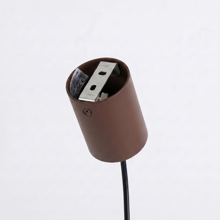 Suspension Oslo poutre 4 cylindres 122 cm brun chocolat, détail de la fixation