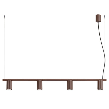 Suspension Oslo poutre 4 cylindres 122 cm brun chocolat, packshot sur fond blanc