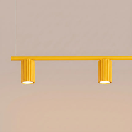 Suspension Oslo poutre 4 cylindres 122 cm jaune ambré, vue de détail