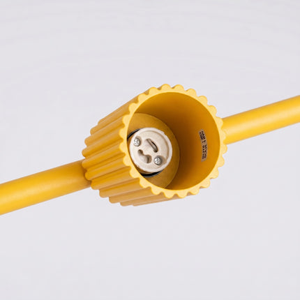Suspension Oslo poutre 4 cylindres 122 cm jaune ambré, détail des cannelures