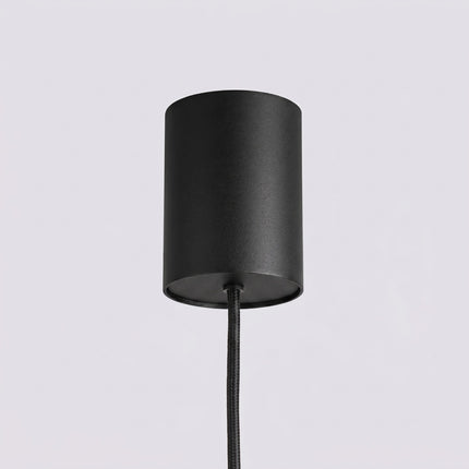 Suspension Oslo Poutre 4 Cylindres 122 cm en Aluminium Cannelé Noire, mécanisme de montage