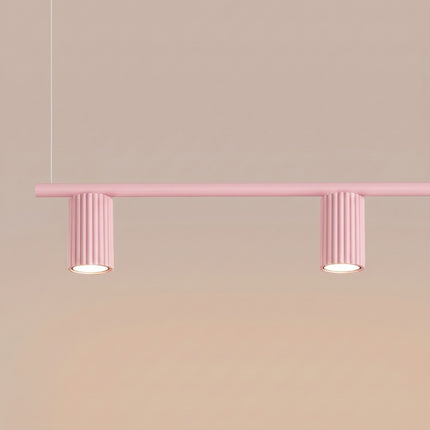 Suspension Oslo poutre 4 cylindres 122 cm rose poudré, vue de détail