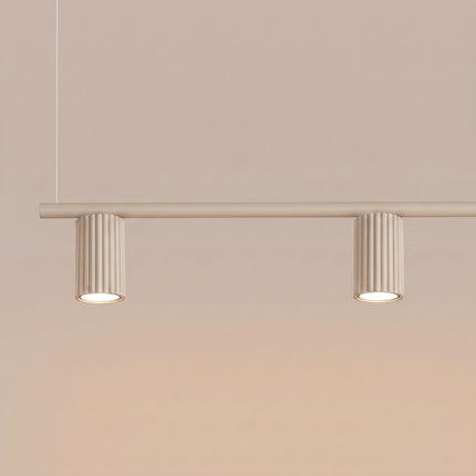 Suspension Oslo poutre 4 cylindres 122 cm taupe, vue de détail
