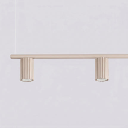 Suspension Oslo poutre 4 cylindres 122 cm taupe, packshot de trois quarts