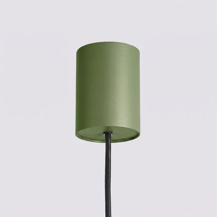 Suspension Oslo Poutre 4 Cylindres 122 cm en Aluminium Cannelé Vert Olive, mécanisme de montage