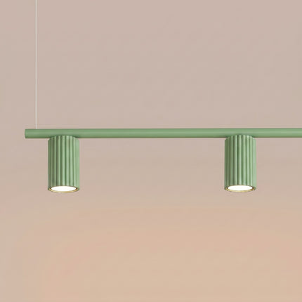 Suspension Oslo poutre 4 cylindres 122 cm vert sauge, vue de détail