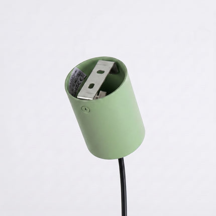 Suspension Oslo poutre 4 cylindres 122 cm vert sauge, détail de la fixation