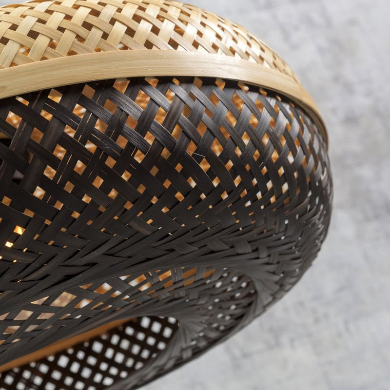 Dimensions Palawan Braided Black and Natural Bamboo Pendant Light 60 cm