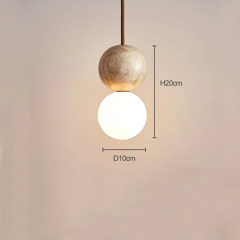 Dimensions Suspension en Pierre Naturelle Jaune Minimaliste