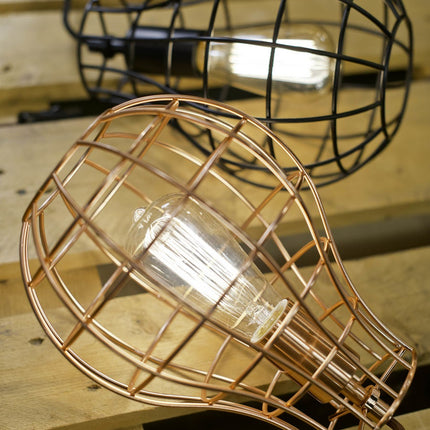 Detail de la cage en fil de fer noir de la suspension Pittsburgh