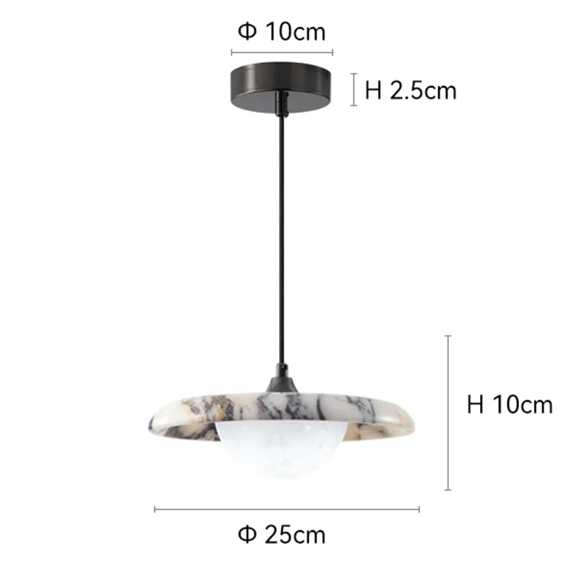 Dimensions Lámpara Colgante Plana de Mármol Veteado LED