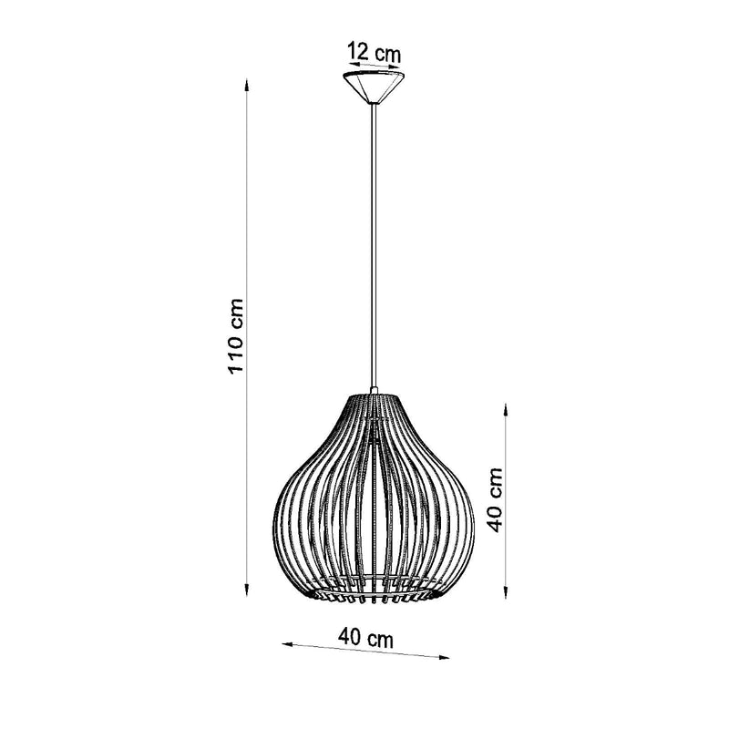 Dimensions Lámpara colgante de pera de madera