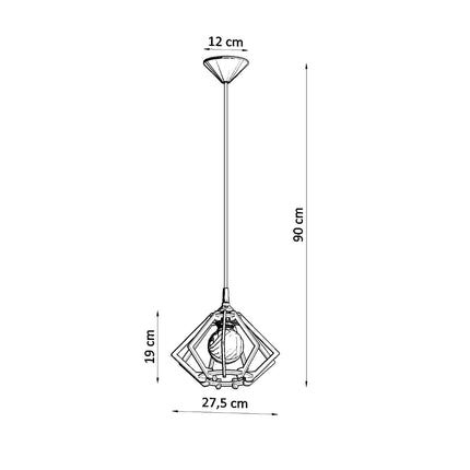 Suspension Pompelmo en bois naturel détail de la finition