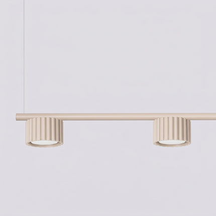 Suspension poutre 4 spots Aura beige, vue de détail