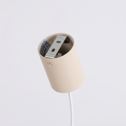 Suspension poutre 4 spots Aura beige, détail de la fixation
