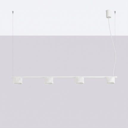 Suspension poutre 4 spots Aura blanc, vue en situation