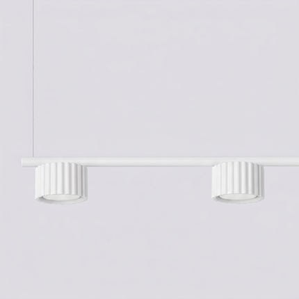 Suspension poutre 4 spots Aura blanc, vue de détail