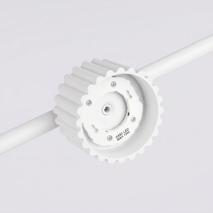 Suspension poutre 4 spots Aura blanc, détail des cannelures
