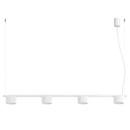 Suspension poutre 4 spots Aura blanc, packshot sur fond blanc