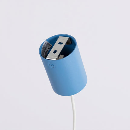 Suspension poutre 4 spots Aura bleu azur, détail de la fixation