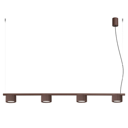 Suspension poutre 4 spots Aura brun chocolat, packshot sur fond blanc