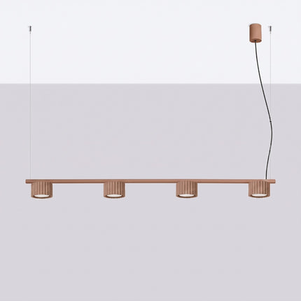 Suspension poutre 4 spots Aura moka, vue en situation