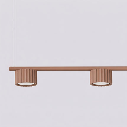 Suspension poutre 4 spots Aura moka, vue de détail