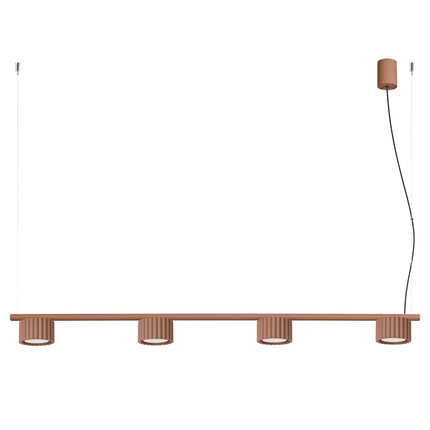 Suspension poutre 4 spots Aura moka, packshot sur fond blanc