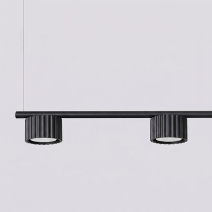 Suspension poutre 4 spots Aura noir, vue de détail