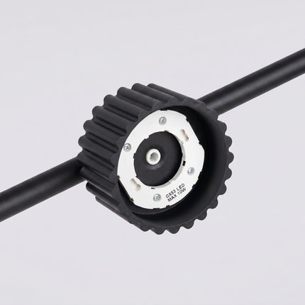 Suspension poutre 4 spots Aura noir, détail des cannelures