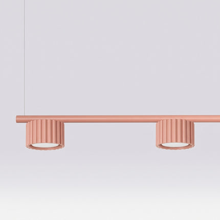 Suspension poutre 4 spots Aura pêche, vue de détail