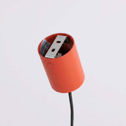 Suspension poutre 4 spots Aura rouge vif, détail de la fixation