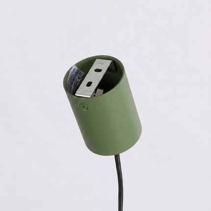 Suspension poutre 4 spots Aura vert olive, détail de la fixation