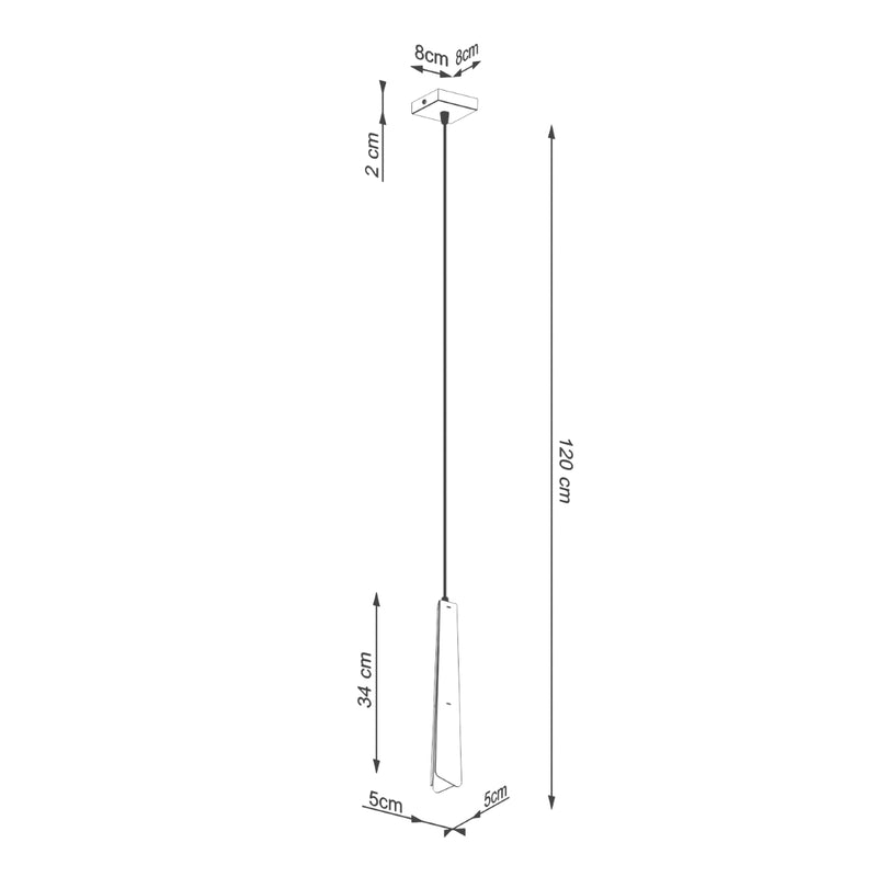Dimensions Suspension Prisme Moderne 1 Noire