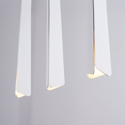 Suspension Prisme Moderne 3 en Ligne Blanche, détail du système d'accroche