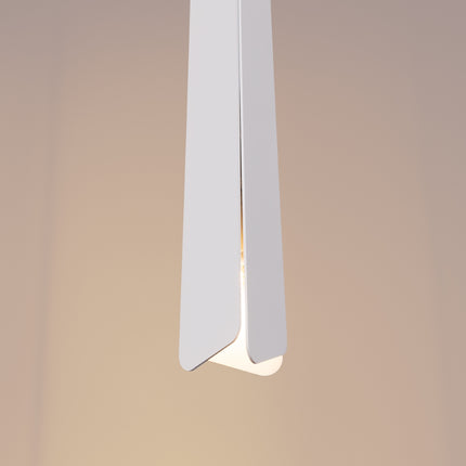 Suspension Prisme Moderne 3 en Ligne Blanche, détail du réglage de hauteur